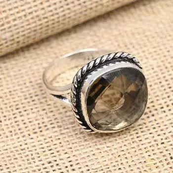 Ювелирные изделия из твердого серебра 925 пробы с дымчатым топазом и драгоценным камнем ручной работы 4 оранжевый