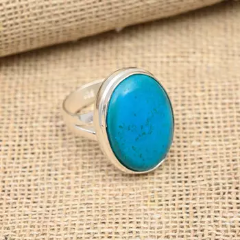 Ювелирные изделия из твердого серебра 925 пробы с тибетским бирюзовым драгоценным камнем ручной работы 4 синий