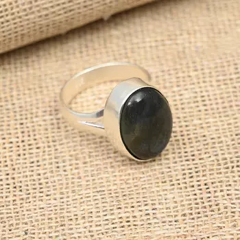 Ювелирные изделия из твердого серебра 925 пробы с лабрадоритом и драгоценным камнем ручной работы 4 синий