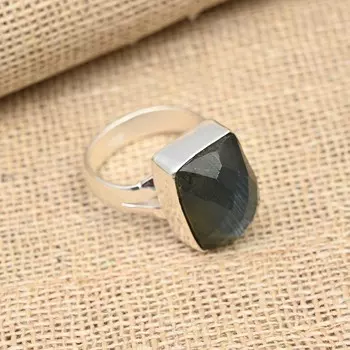 Ювелирные изделия из твердого серебра 925 пробы с лабрадоритом и драгоценным камнем ручной работы 4 синий