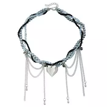 Ювелирные изделия Капля воды Кисточка Любовь Цепочка на ключицу Ветер Милый Крутой Тренд Многослойное Стеклянное Ожерелье