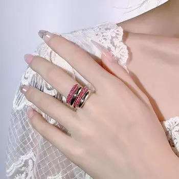 Ювелирные изделия, кольца, бижутерия, популярная индивидуальность и креативность, микро-инкрустированный циркон двойного назначения женская мода легкая роскошь
