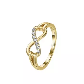 Ювелирные изделия Кольцо из стерлингового серебра 925 пробы, золото 14 карат, сентиментальный узел, модные украшения на палец с цирконием 4A 5