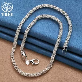 Ювелирные изделия-колье-цепочки из стерлингового серебра 925 пробы диаметром 8 мм 45cm