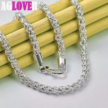 Ювелирные изделия-колье-цепочки из стерлингового серебра 925 пробы диаметром 8 мм 45cm