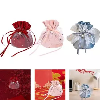 Ювелирные изделия конфетный мешок свадебный шикарный бархат легкий мешок завязка на шнурок для свадебных сувениров выпускной подарок праздничные принадлежности помолвка розовый