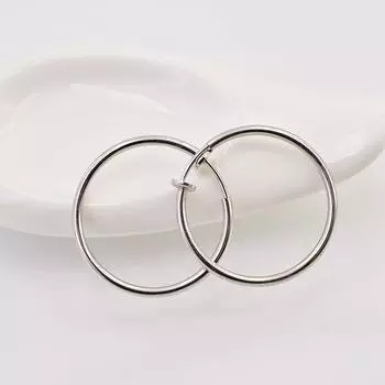Ювелирные изделия Круглые Большие Большие Висячие Серьги-кольца Huggie Металлические Аксессуары Тонкие Подарочные Минималистичные Уникальные 40mm