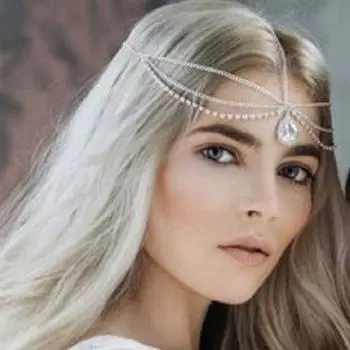 Ювелирные изделия Легкая роскошь лобная цепочка капля воды украшение для волос бохо головной убор бровь кулон gold-A