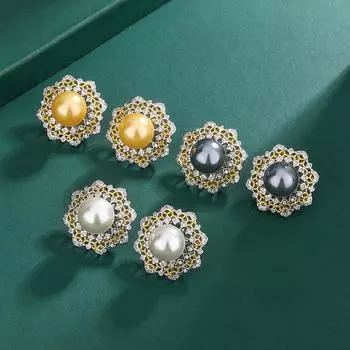 Ювелирные изделия Легкая роскошная бусина имитация натурального пресноводного жемчуга гвоздик медное дно позолоченный австралийский белый жемчуг