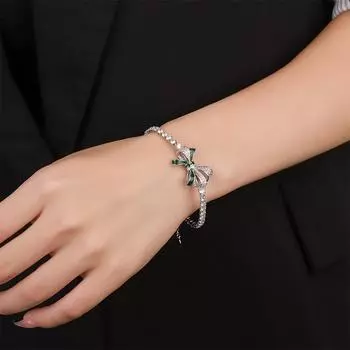 Ювелирные изделия легкий роскошный темпераментный браслет-бантик простой браслет из циркония в комплекте с милым и нежным браслетом зелёный