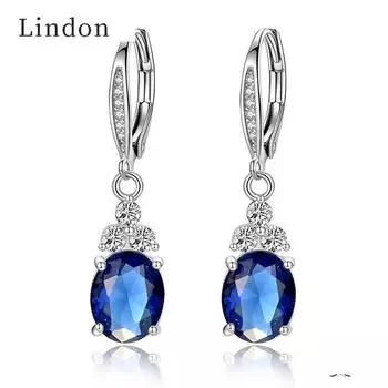 Ювелирные изделия Lindon овальные капли воды в форме женских циркониевых капель для ушей для помолвки белый