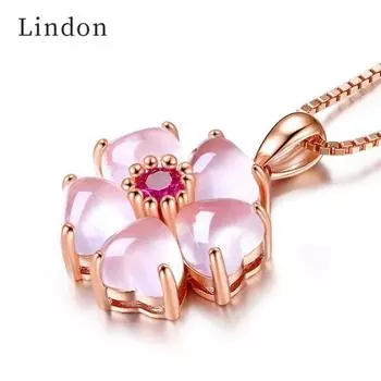 Ювелирные изделия Lindon, ожерелье на ключицу для женщин, подарочная подвеска, порошок, кристалл, цвет розового золота, милое сердце для свиданий