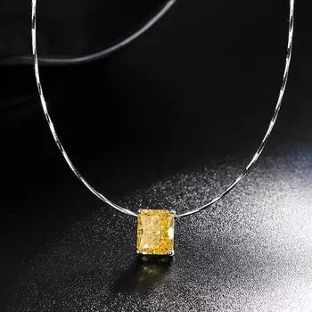 Ювелирные изделия Live High Carbon Diamond Clavicle Chain Clawlice Cushion Cabbage ...