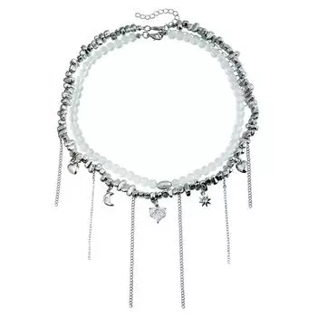 Ювелирные изделия Любовь Цирконий Кисточка Подвеска Ключица Цепочка Кристалл Стеклянные Бусины Ожерелье Женское