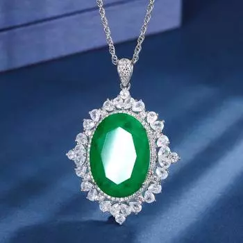 Ювелирные изделия Медное дно Позолоченное Цвет имитации ветра Сокровище Темперамент Подвеска Ожерелье Большой Форма Дан 18 * 25