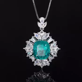 Ювелирные изделия Медное основание Позолоченная Имитация Красный Корунд Синяя Шпинель Подвеска в стиле легкой роскоши Женская 14 * 16