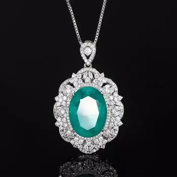 Ювелирные изделия Медное основание Позолоченная Имитация Красный Корунд Синяя Шпинель Подвеска в стиле легкой роскоши Женская 15 * 20