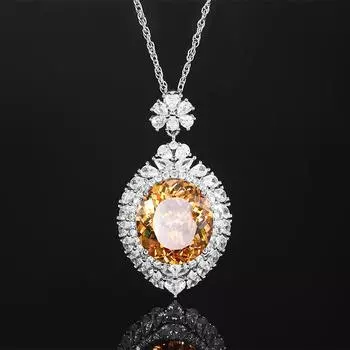 Ювелирные изделия Медное основание с золотым покрытием Имитация огранки «Птичье гнездо» Яйцевидный Легкая роскошь Большой кулон Основной камень 18 * 20