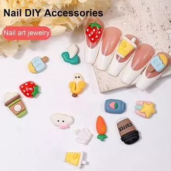 Ювелирные изделия, милые мультяшные DIY, экологически чистые клубнично-морковные трехмерные 3D аксессуары для дизайна ногтей G