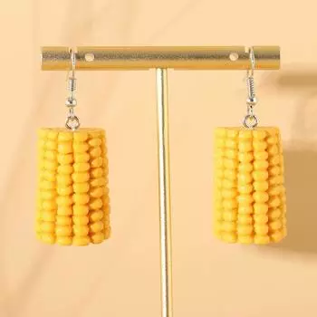 Ювелирные изделия, милые серьги с имитацией кукурузной смолы, серьги, серьги с фруктами и овощами, серьги