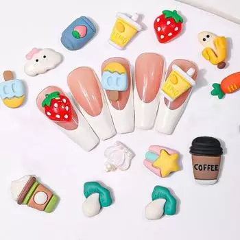 Ювелирные изделия, милый мультфильм, сделай сам, клубника, морковь, трехмерные 3D аксессуары для дизайна ногтей F