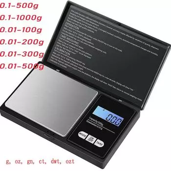 Ювелирные изделия, мини-электронные весы из нержавеющей стали, цифровые карманные весы, золотые граммы, весы, портативные карманные весы 0.1-500g