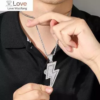 Ювелирные изделия Мода Ретро Полный Цирконий Молния Ожерелье Мужские Хип-Хоп Вечеринка Локомотив Аксессуары Подвеска Ожерелье Ювелирные Изделия 60cm