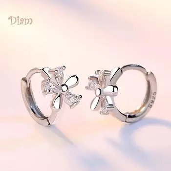 Ювелирные изделия Ms.SUGAR в форме сладкого цветка, серьги-обнимашки с инкрустацией кубическим цирконием, вечерние серьги one size платиновый