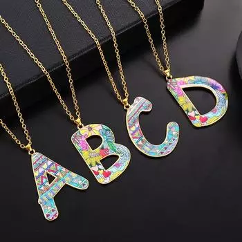 Ювелирные изделия на заказ от А до Я, подвеска в виде алфавита «сделай сам», первоначальное очарование, простое однотонное золотое ювелирное изделие, ожерелье с буквами для 50cm