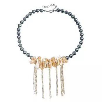 Ювелирные изделия Необычные ракушки Смешанные и подобранные кисточки Цепочка на ключицу Цепочка на шею Легкое роскошное текстурированное стеклянное ожерелье