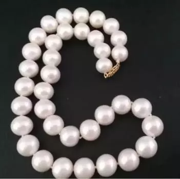 Ювелирные изделия: ожерелье из натурального белого жемчуга Южного моря диаметром 11–12 мм, 17,5 дюймов.