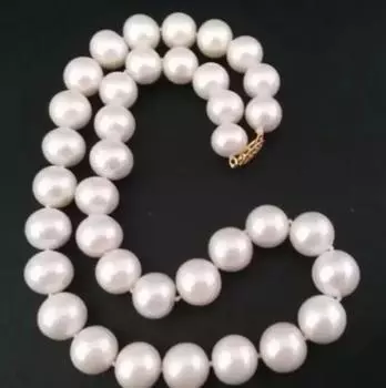 Ювелирные изделия Ожерелье из натурального белого жемчуга Южного моря диаметром 9–10 мм диаметром 17,5 дюйма