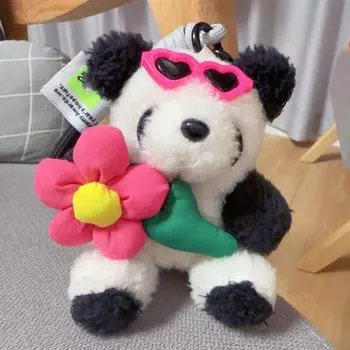 Ювелирные изделия Panda плюшевые игрушки кулон коллекция подсолнечник панда автомобиль брелок детские подарки фиолетовый