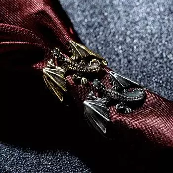 Ювелирные изделия Подарки 1 шт. открывающееся кольцо Трехмерное кольцо в виде змеи Преувеличенный панк Перфорированный сплав Ретро Индивидуальность Мода Регулируемый Уникальный