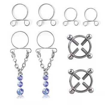 Ювелирные изделия Pooth, набор безвинтовых молочных колец с каплями воды и комбинацией