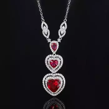 Ювелирные изделия Позолоченная медь Настоящее золото Имитация цвета Сокровище Премиальное ожерелье-сердце Женское 8 * 8-10 * 10