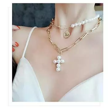 Ювелирные изделия: позолоченное жемчужное ожерелье, комплект украшений с серьгами для девочек/женщин