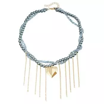 Ювелирные изделия Премиум Кристалл Любовь Кисточка Ключица Цепочка Европейский Элегантный Стеклянный Ожерелье золотой