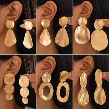 Ювелирные изделия преувеличенные нерегулярные сращивания подвесные серьги женские индивидуальные модные геометрические серьги
