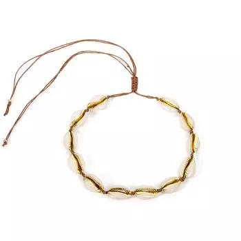 Ювелирные изделия, простое регулируемое однослойное ожерелье, персонализированное и креативное позолоченное ожерелье с ракушкой для женщин