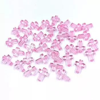 Ювелирные изделия прозрачные для самостоятельного изготовления рассыпчатых бусин-разделителей, аксессуары, новые 20 шт./упак. 13*16 мм акриловые крестообразные бусины розовый