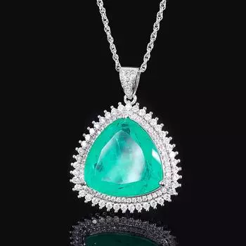 Ювелирные изделия Прямая трансляция Мода Моделирование Цвет Сокровище Женский свитер Цепь Подвеска Основной камень 23 * 23