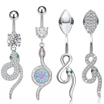 Ювелирные изделия, пупок из нержавеющей стали, инкрустация бриллиантами, пряжка в виде пупка, змеиная пряжка в форме пупка, личные человеческие украшения для проколов