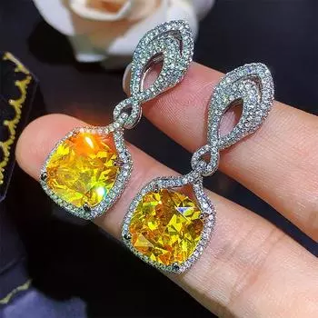 Ювелирные изделия ретро голубиная кровь красный цвет циркониевые серьги квадратные серьги новые серьги высокого класса женская мода сейчас