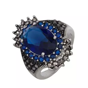 Ювелирные изделия Ретро Тайское серебро Большое кольцо с драгоценным камнем Ювелирные изделия с красным гранатом Преувеличенное черное минеральное кольцо 10