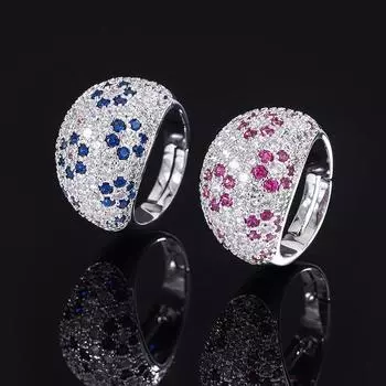 Ювелирные изделия Роскошное кольцо с бриллиантом, женское, цветное, имитация красного корунда, кольцо, преувеличенное, большое кольцо