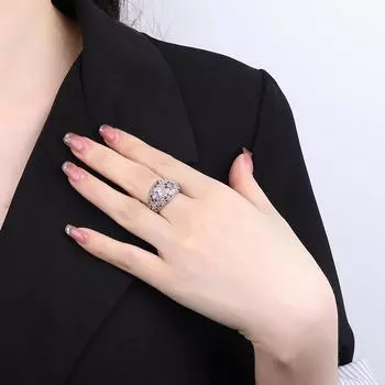 Ювелирные изделия Роскошное кольцо с бриллиантом для женщин, имитация красного корунда, увеличенное большое кольцо