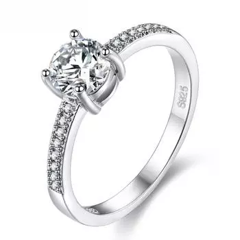 Ювелирные изделия ручной работы Источник 4 когтей цирконовое кольцо для женских перчаток Специальный подарок на день рождения No. 5