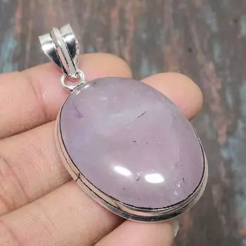 Ювелирные изделия ручной работы из драгоценного камня розового кварца из стерлингового серебра 925 пробы для женщин 2.56 Inches розовый