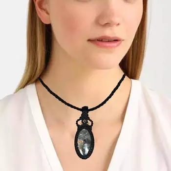 Ювелирные изделия ручной работы из драгоценных камней, океаническая яшма, макраме, нить 20-36 дюймов, этническое ожерелье